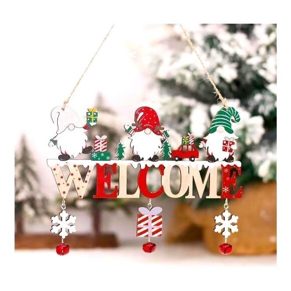 401 -HOLIDAY CHRISTMAS WELCOME GNOME SIGN - Picture 1 of 1